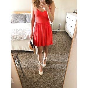 Express Coral Sundress with POCKETS!